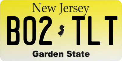 NJ license plate B02TLT