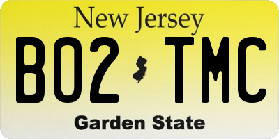 NJ license plate B02TMC