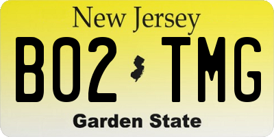 NJ license plate B02TMG
