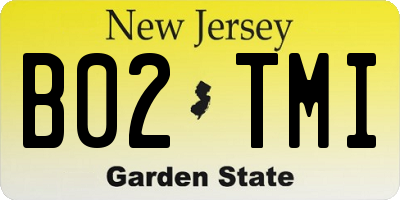 NJ license plate B02TMI