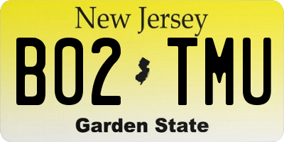 NJ license plate B02TMU