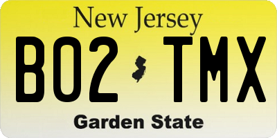 NJ license plate B02TMX