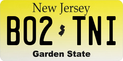 NJ license plate B02TNI
