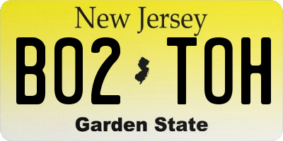 NJ license plate B02TOH
