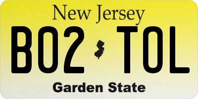 NJ license plate B02TOL