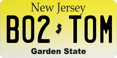 NJ license plate B02TOM