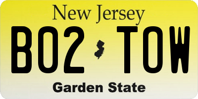 NJ license plate B02TOW