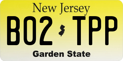 NJ license plate B02TPP
