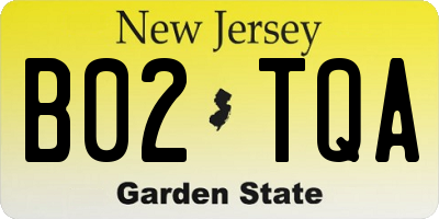 NJ license plate B02TQA