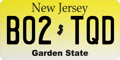NJ license plate B02TQD