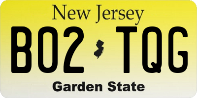 NJ license plate B02TQG