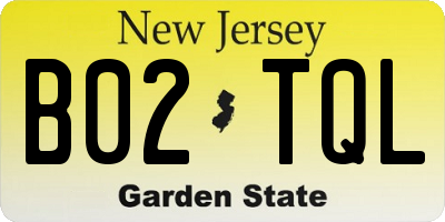 NJ license plate B02TQL