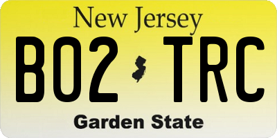 NJ license plate B02TRC