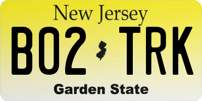 NJ license plate B02TRK