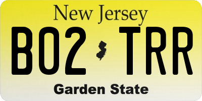 NJ license plate B02TRR