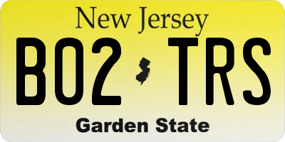 NJ license plate B02TRS