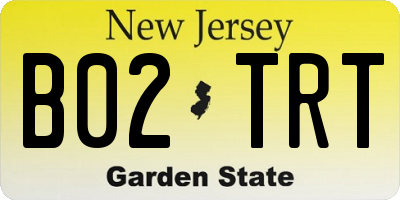 NJ license plate B02TRT