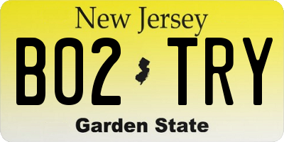 NJ license plate B02TRY
