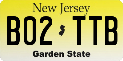 NJ license plate B02TTB