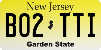 NJ license plate B02TTI