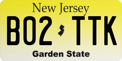 NJ license plate B02TTK