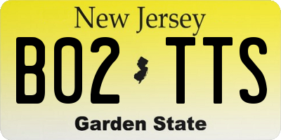 NJ license plate B02TTS