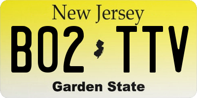 NJ license plate B02TTV