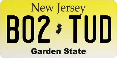 NJ license plate B02TUD