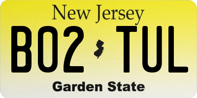 NJ license plate B02TUL