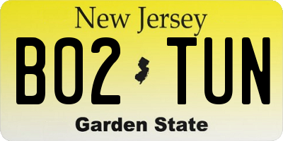 NJ license plate B02TUN