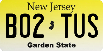 NJ license plate B02TUS