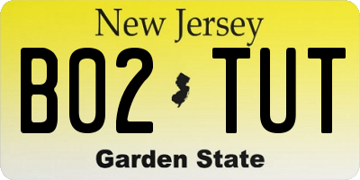 NJ license plate B02TUT