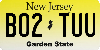 NJ license plate B02TUU