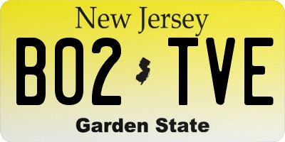 NJ license plate B02TVE
