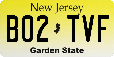 NJ license plate B02TVF