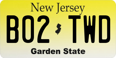 NJ license plate B02TWD