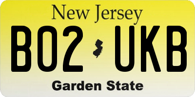 NJ license plate B02UKB
