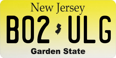 NJ license plate B02ULG