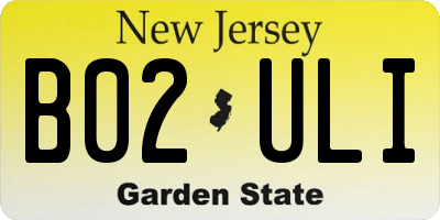 NJ license plate B02ULI