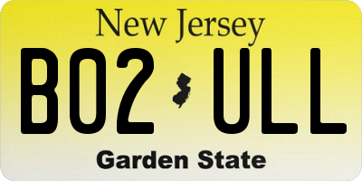 NJ license plate B02ULL