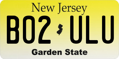 NJ license plate B02ULU