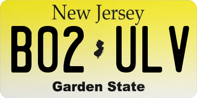 NJ license plate B02ULV