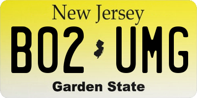 NJ license plate B02UMG