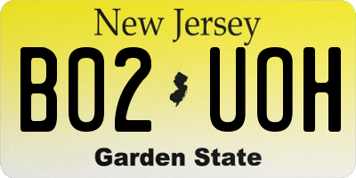 NJ license plate B02UOH