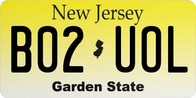 NJ license plate B02UOL