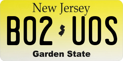 NJ license plate B02UOS