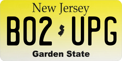 NJ license plate B02UPG