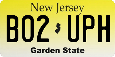 NJ license plate B02UPH