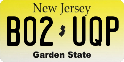 NJ license plate B02UQP
