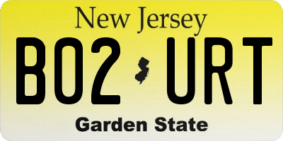 NJ license plate B02URT